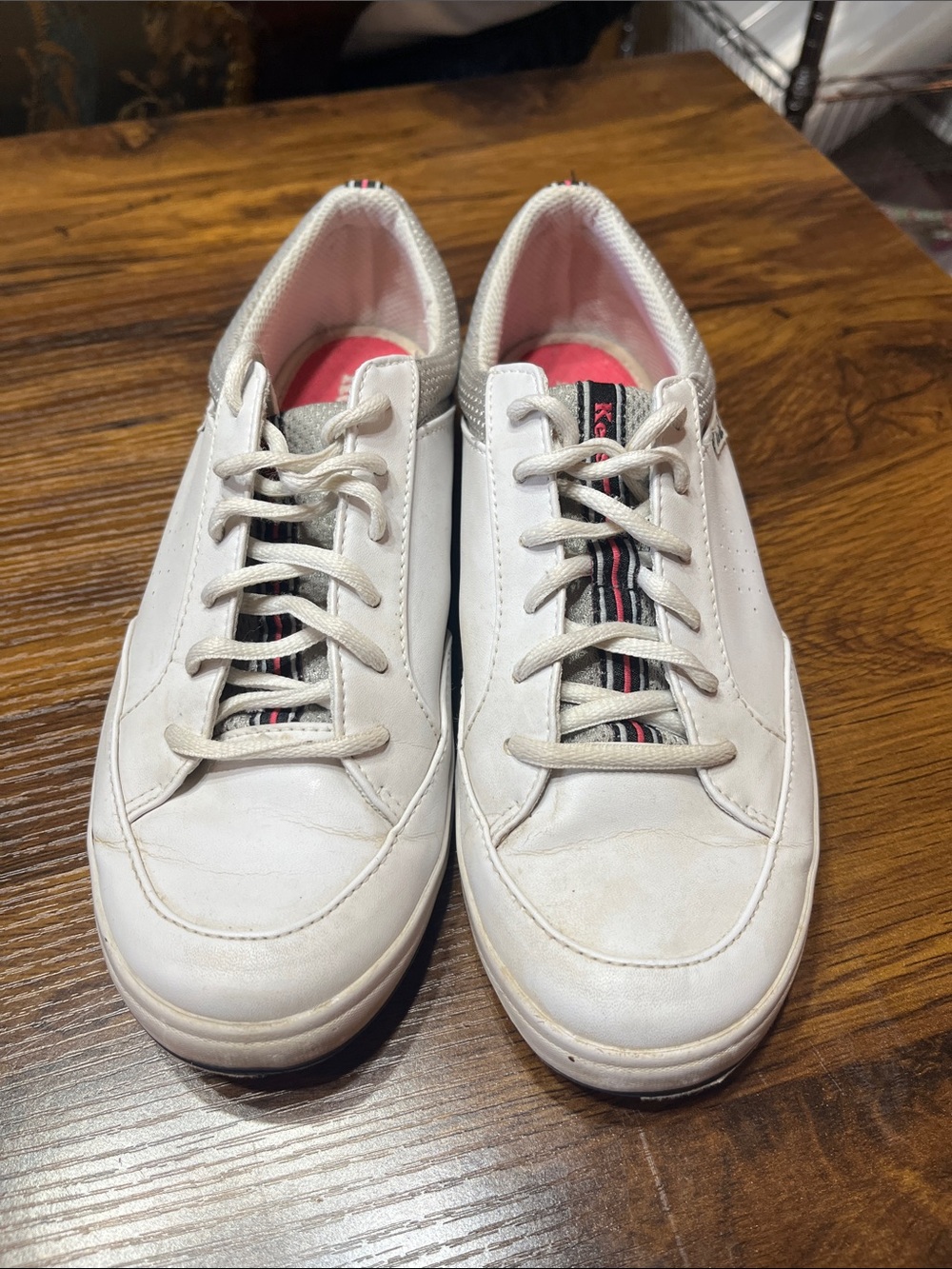 Size 8 1/2 KEDS Rebellion white, gray and pink sneakers
